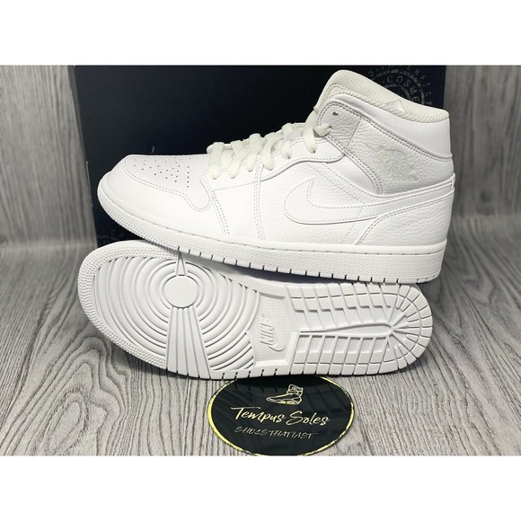 Nike Air Jordan 1 Mid 554724-109 White/Pure Platinum Men\'s B-GRADE Sz 8.5 main image 4